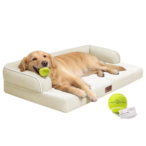 Comfort Expression Large Dog Bed Washable - XL Orthopedic Dog Beds Waterproof Pet Couch Memory Foam Sofa Bolster with Removable Cover - 42 x 30 - Image 1