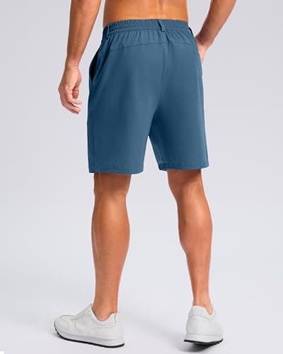 Pudolla Men's Casual Shorts 7" Lightweight Golf Shorts with 3 Pockets Stretch Quick Dry Work Shorts（Tibetan_Blue 4XL - Thumbnail 2