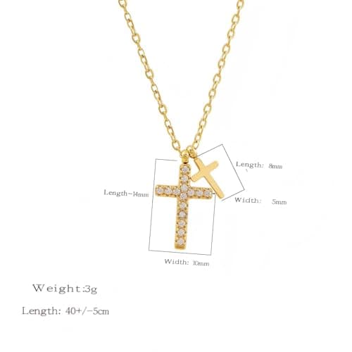 Small Cross Necklace for Women Mother`s Day Gift 18K Gold Plated Faith Cross Pendant Necklace Chocker Necklace with Gift Box Dainty Cross Crucifix Necklace Female Gifts Daily, Mother`s Day (Golden) - Thumbnail 6