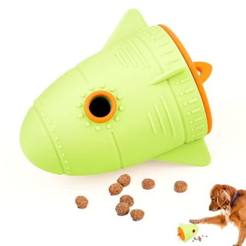 Dog Treat Toys for Medium Dogs & Small Dogs, Silicone Dog Toy Treat Dispenser Slow Feeder, Dog Interactive Toys for Boredom, Dog Enrichment Toys to Keep Them Busy, Interactive Dog Toy 1 Pack (Green)