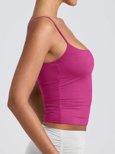 PINKMSTYLE Going Out Tops for Women Sexy Square Neck Double Lined Sleeveless Tank Top Summer Fashion Y2K T Shirt Rose Red XX-Large - Thumbnail 3