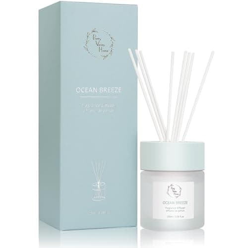 Reed Diffuser Set, Pretty Valley Home Diffuser 100Ml / 3.38fl OZ Gift Box - Includes Reed Diffuser Sticks, Fragrance Oil, and Glass Bottle for Bathroom Office Living Room Decor (Ocean Breeze) - Image 1