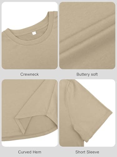 Comdecevis Mens Graphic T-Shirts Cotton Crew Neck Printed Tees Casual for Hawaiian Summer Beach Khaki L - Thumbnail 5