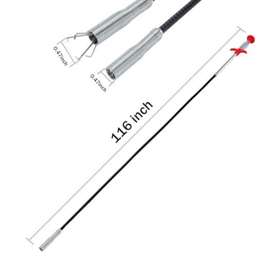 Drain Snake，116" Flexible Grabber Claw Tool Reacher Drain Snake Hair Drain Clog Remover for Toilet Sewer Shower Kitchen Bathroom Tub Clogged Drains Opener Cleaning Tool - Thumbnail 3