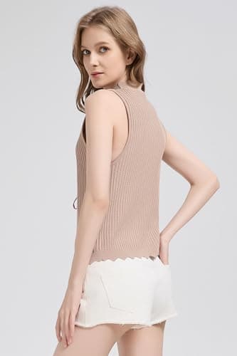 Orolay Tie Front Sweater Vest Women Crochet Scalloped Edge Sleeveless Knit Boho Summer Festival Tops 2026 - Thumbnail 6