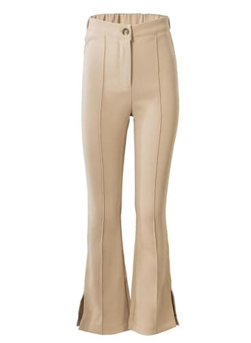 blibean Girls Uniform Pants Teen Girl Flare Dress Pant Big Kids Wide Leg Bell Bottoms Tween School High Waisted Elastic Clothes Junior Bootcut Pockets Slacks Size 12-13 Years Old Khaki - Image 1