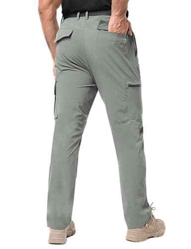 NATUVENIX Hiking Pants Men Lightweight Mens Travel Pants Quick Dry Cargo Work Pants for Men Water Resistant Fishing Pants - Thumbnail 2
