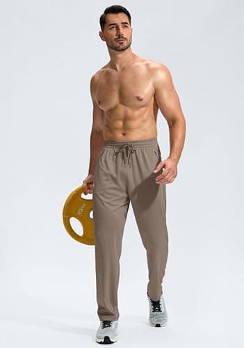 G Gradual Men's Sweatpants with Zipper Pockets Lightweight Mesh Athletic Pants for Men Open Bottom Workout Gym Running - Thumbnail 3