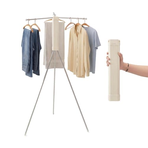 BIREN Foldable Clothes Drying Rack Tripod Clothes Rack Heavy Duty Clothing Racks Laundry Rack Drying for Travel Camping Hotel Apartment - Image 1