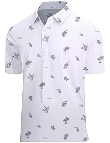 Actflare Golf Shirts for Men Funny Golf Polo Shirt Funny Print for Men Short Sleeve Dry Fit Hawaiian Shirt XXL - Image 1