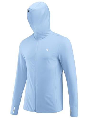 PINSPARK Men's UPF50+ Full Zip Outdoor Hoodies Lightweight Sun Protection Long Sleeve Jacket for Fishing Hiking with Pockets - Thumbnail 2