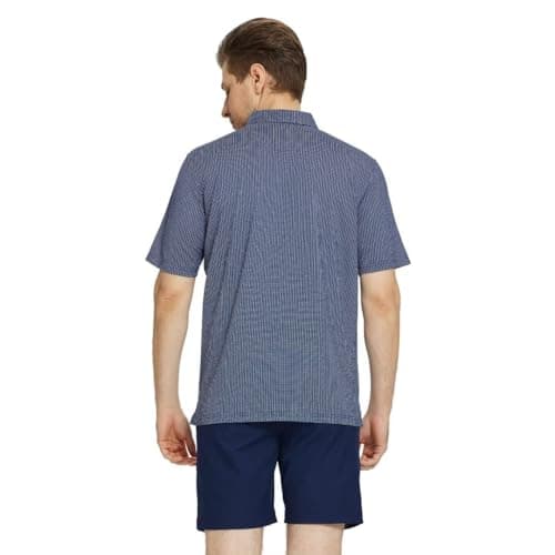 M MAELREG Golf Shirts for Men Dry Fit Short Sleeve Casual Collared Pocket Moisture Wicking Men's Polo Shirts Navy - Thumbnail 4