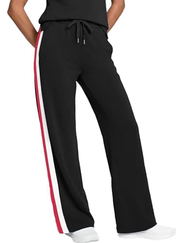 Casly Lamiit 2 Piece Pants Set for Women Travel Set Shirt and Pants Set Casual Short Sleeve Jumpsuits Summer Black L - Thumbnail 3