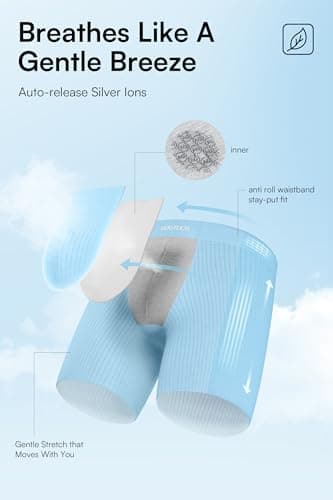 GOOTUCH Boxer Briefs For Men Packs, Breathable & Moisture Wicking Men's Underwear, Comfort Stretch Waistband, Second Skin & Anti Chafe For Running Golf Grey Blue/Gray/Blue/Green (4 pack) XL - Thumbnail 4