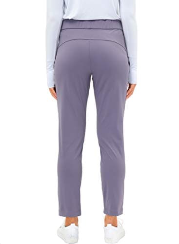 Women's Pants with Deep Pockets 7/8 Stretch Sweatpants for Women Athletic, Golf, Lounge, Work (Purple, XX-Large) - Thumbnail 4