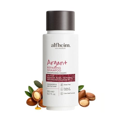 ALFHEIM Argan+ Repairing Shampoo for Dry, Damaged & Frizzy Hair with Argan Oil, Keratin, Panthenol & Vitamin E – Deep Moisture, Shine Boost, Frizz Control, Color Safe, Sulfate Free Travel Size - Image 1