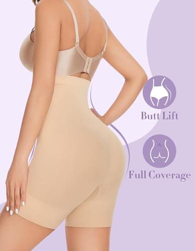 YADIFEN Tummy Control Shapewear Shorts Women Thigh Slimmer High Waisted Shapewear Women Girdles Shorts Shapewear Under Dress - Thumbnail 2