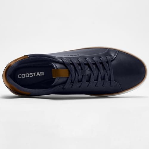 Coostar Mens Casual Shoes Comfortable Dress Sneakers Classic Lace-up Shoe Lightweight Navy Size 9 - Thumbnail 4