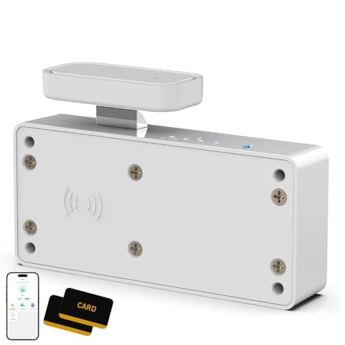 Bestkid Cabinet Lock RFID Card NFC Hidden Drawer Lock for Kitchen Pantry Furniture Smart Cupboard Door with Bluetooth APP Child Safety No Drilling Required White