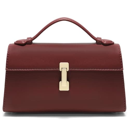 Goinsound Women's Shoulder Handbags - Retro Classic Top Handle Small Purse Cute Evening Bag for Everyday Use Red - Image 1