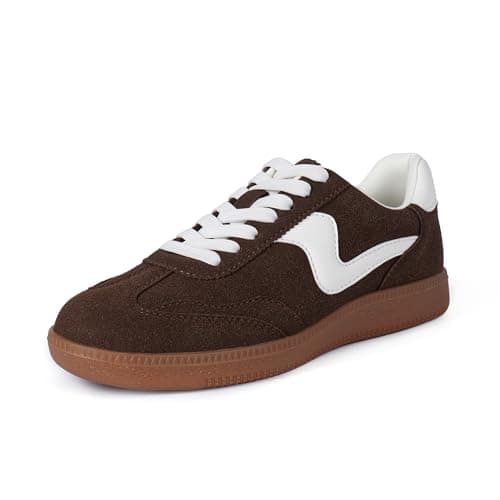 Tigeridea Women's Fashion Sneakers Comfortable Tennis Shoes Womens Casual Shoes Lace up Slip on Chocolate Dark Brown Sneakers for Women Size 8 - Thumbnail 5