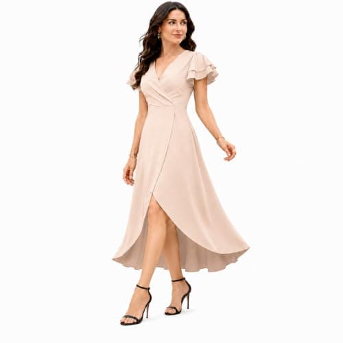 BTBII Women's Black Formal Dresses V Neck Midi Dress Church Dresses for Wedding Cocktail Party Birthday Summer - Thumbnail 2