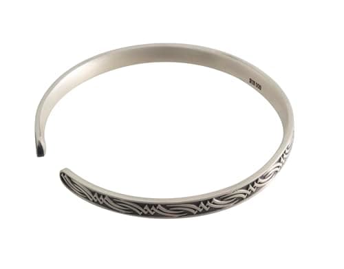 Sylphalite ArtisanCraft Handcrafted 999 pure silver bracelet for menSilver Men's Cuff Bracelet – Vintage Tribal Engraved Hip-Hop Bangle, Hypoallergenic Luxury Gift for Him, Groomsmen, Anniversary or Graduation - Image 1