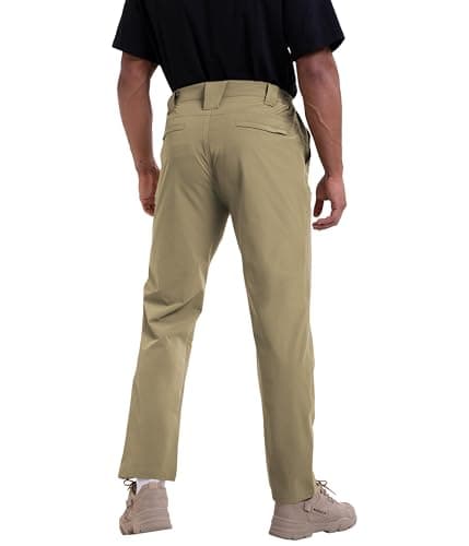 Arunlluta Travel Pants Men Quick Dry Hiking Pants for Men Stretch Work Pants Lightweight Mens Golf Pants Water Resistant Lightkhaki - Thumbnail 2
