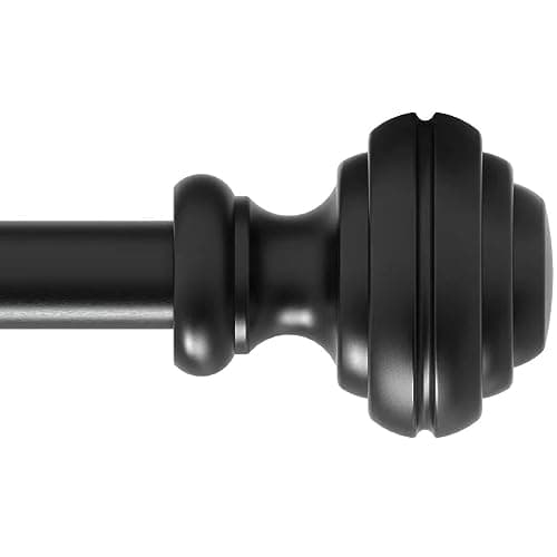 Curtain Rods for Windows 48-84 inch,3/4 inch Heavy Duty Adjustable Decorative Curtain Rod with Modern Finials,Window Rods for Bedroom, Living Room,Patio and Kitchen - Image 1