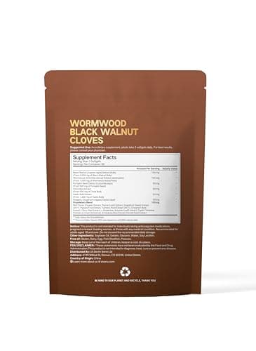 18-in-1 Black Walnut Wormwood Cleanse for Humans, 80 Day Supply, Serving, Rapid Gut Cleanse & Digestive Health with Clove, Garlic, Turmeric, Pumpkin Seed, Oregano, Berberine & More 240 Softgels - Thumbnail 6