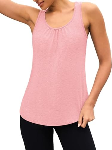 3rd hill Workout Tank Tops for Women Racerback Sleeveless Yoga Top Loose Fit Gym Shirt Running Athletic Tanks Pink S - Thumbnail 4