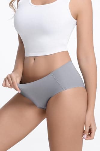 OWNFUN No Show Underwear Laser Cut Seamless Panties for Women Mid Rise Invisible Underwear for Leggings with Modal Crotch, 3-Pack - Thumbnail 2