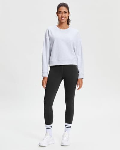 Stelle Women's Fleece Lined Leggings 27'' Thermal Winter Warm High Waisted Workout Yoga Pants with Pocket (Black,XXL) - Thumbnail 3