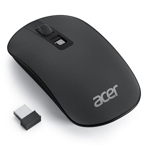 Acer Computer Mouse Wireless, 2.4G Slim USB Wireless Mice with USB Receiver, Small Sized Hands, 800/1200/1600 Adjustable DPI Optical Laptop Mouse with 4 Buttons, Portable for Laptop, Desktop, PC - Image 1