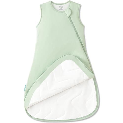 PurComfy Supersoft Sleep Sack 1.0 TOG, Premium Bamboo Viscose Baby Sleeping Bag, 2-Way Safe Zipper Sleep Sacks 3-6 Months (Sage) - Image 1