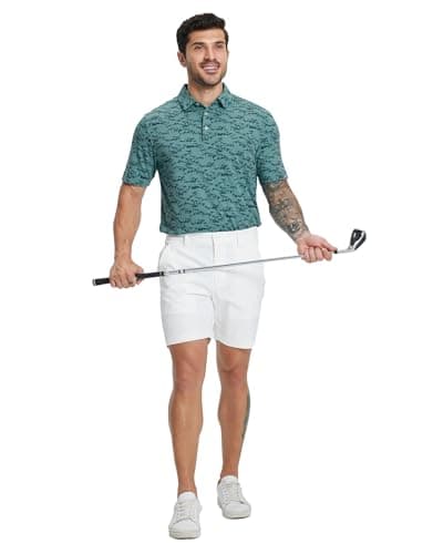 M MAELREG Polo Shirts for Men Collared Casual Print Lightweight Moisture Wicking Dry Fit Summer Golf Polos for Men - Thumbnail 6