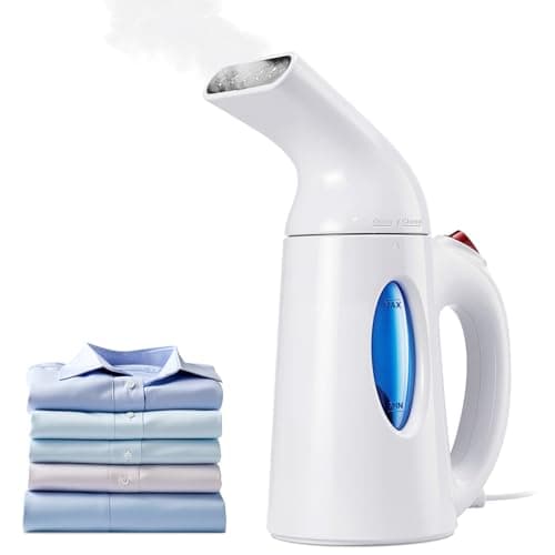 Steamer for Clothes, Travel Handheld Garment Steamer, Portable Clothes Steamer Remove Wrinkle,Ideal for ALL Fabrics,18 minutes Continuous Steam, One button Design, Easy to Use (Bright White) - Image 1