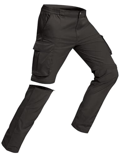 AOHIKE Men's Convertible Pants Lightweight - Outdoor Zip Off Breathable Hiking Pants Men for Fishing Travel Safari, Black - Image 1