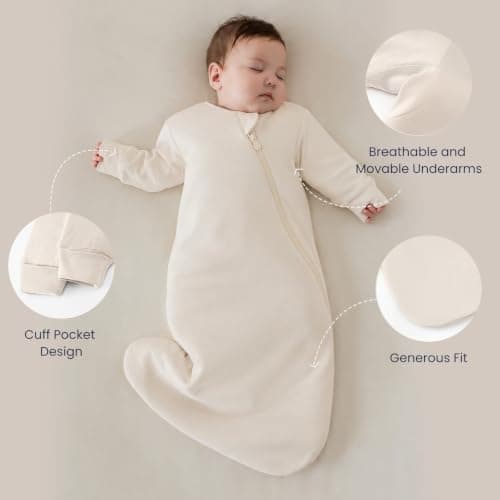Unisex Sleeping Bag for Babies and Toddlers 1.0 Tog Sleep Sack 6-18 Months, Newborn Sleep Sack, Wearable Blanket Baby, One Piece Long Sleeves, Gifts for Baby - Thumbnail 6