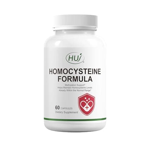 HUJ Homocysteine Formula Supplement - with B2, B12, Folate & Betaine HCl - for Homocysteine Metabolism & Methylation Support*- 60 Capsules - Image 1