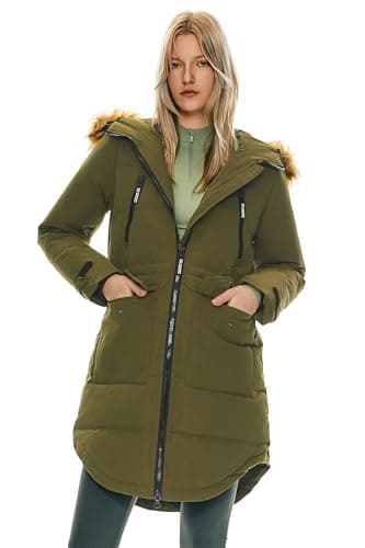 Orolay Women's Thickened Down Jacket Winter Warm Down Coat ArmyGreen