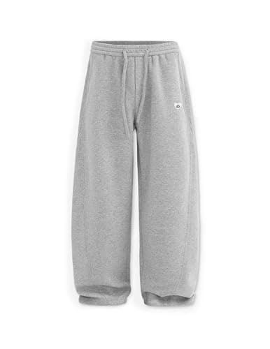 Aelfric Eden Mens Wide Leg Sweatpants Solid Arc Sweat Pants Open Bottom Casual Athletic Lounge Pants with Pockets Gray - Image 1