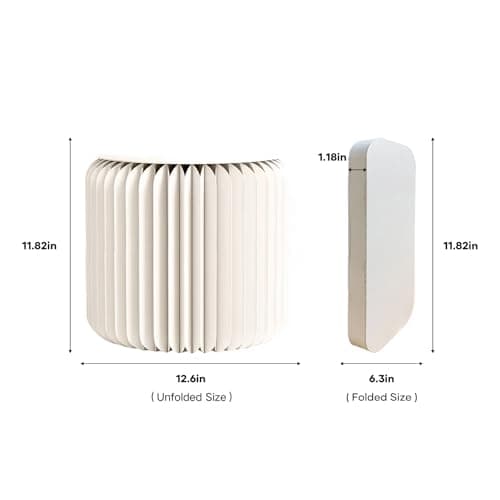 NOONTIDE Folding Stool - 12Inch Home Furniture 660lb Load Capacity Foldable Paper Stool Eco-Friendly Kraft Paper Honeycomb Design,Foldable to 1.2",Brown Modern Minimalist Stool for Living Room(White) - Thumbnail 2