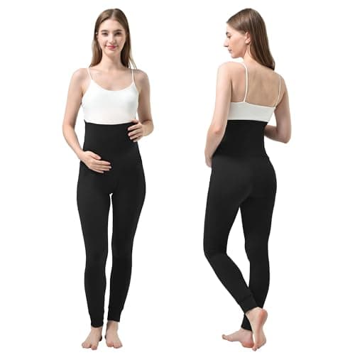 Stanpetix Maternity Joggers for Women - Maternity Casual Pants Activewear Women's Pregnancy Sweatpants with Pockets (Black,Large) - Thumbnail 2