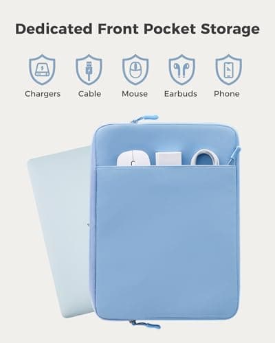 ProCase Laptop Sleeve 15" for MacBook Air/Pro 15 Inch M5/M4/M3/M2, Computer Case Also Compatible with 15" HP Dell ASUS Lenovo Acer Chromebook -Airblue - Thumbnail 3