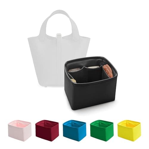 KINGS IN BAG Satin Purse Organizer for Picotin 22, Black