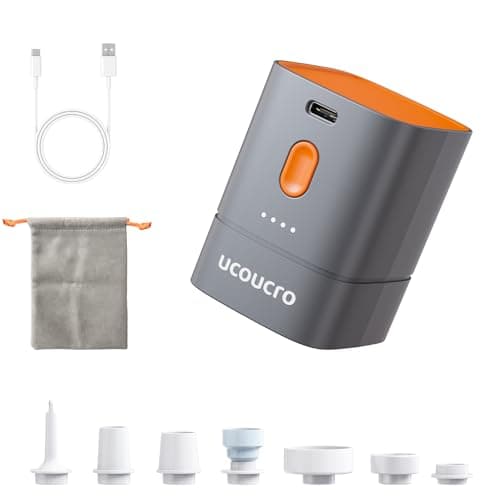 2-in-1 Cordless Electric Vacuum Pump, Rechargeable Vacuum & Inflate Air Pump for Vacuum Storage Bags and Inflatables, Portable Travel Air Pump with 7 Nozzles for Home & Outdoor Use