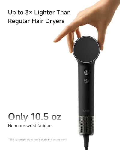 Laifen MINI Hair Dryer, Lightweight and Compact High Speed 200M Ionic Blow Dryer with 110, 000 RPM Powerful Motor for Fast Drying, Low Noise, Hairdryer with Magnetic Nozzle, Child Mode - Thumbnail 3