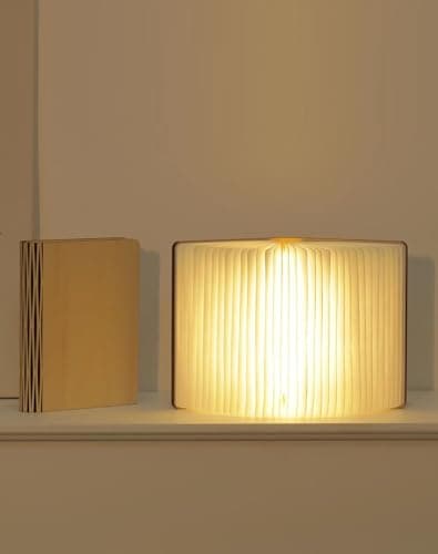 ZBOLE Wooden Book Lamp - Portable Folding LED Book Light for Reading, Unique Gift for Book Lovers, Magnetic Mood Lighting for Home&Library Decor (Maple) - Image 1