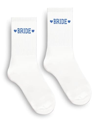 Bride Socks for Women, Bride To Be Something Blue Gift, Bride Gifts for Bachelorette, Bridal Shower Party, Engagement, Wedding, Soft Cotton Universal Size Bridal Socks, Bride Gift Box Essential - Image 1